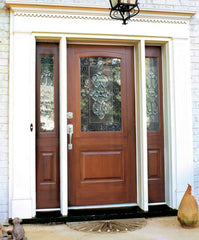WDMA 52x96 Door (4ft4in by 8ft) Exterior Mahogany Lake Norman Single Door/2Sidelight Santa Barbara 2