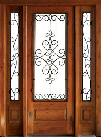 WDMA 52x96 Door (4ft4in by 8ft) Exterior Knotty Alder Oconee Gilford Single Door/2Sidelight 1