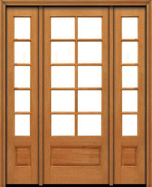 WDMA 52x96 Door (4ft4in by 8ft) French Mahogany 96in 10 lite 1 Panel Single Door/2side IG Glass 1