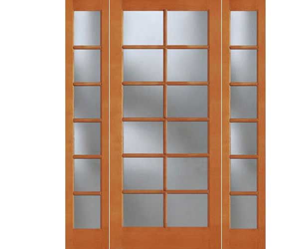 WDMA 52x96 Door (4ft4in by 8ft) French Fir 1512 12-Lite Exterior Door Sidelights 1