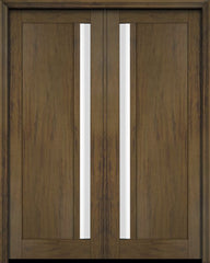 WDMA 52x96 Door (4ft4in by 8ft) Exterior Barn Mahogany 111 Windermere Shaker or Interior Double Door 6