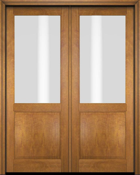 WDMA 52x96 Door (4ft4in by 8ft) French Barn Mahogany 1/2 Lite Exterior or Interior Double Door 1