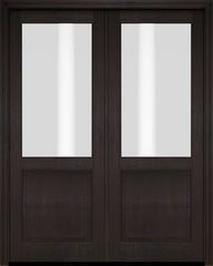 WDMA 52x96 Door (4ft4in by 8ft) French Barn Mahogany 1/2 Lite Exterior or Interior Double Door 2