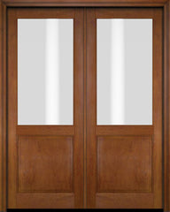 WDMA 52x96 Door (4ft4in by 8ft) French Barn Mahogany 1/2 Lite Exterior or Interior Double Door 5