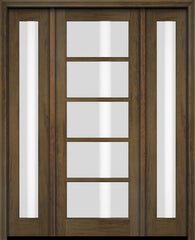 WDMA 52x96 Door (4ft4in by 8ft) Exterior Swing Mahogany 5 Lite TDL Single Entry Door Full Sidelights 3