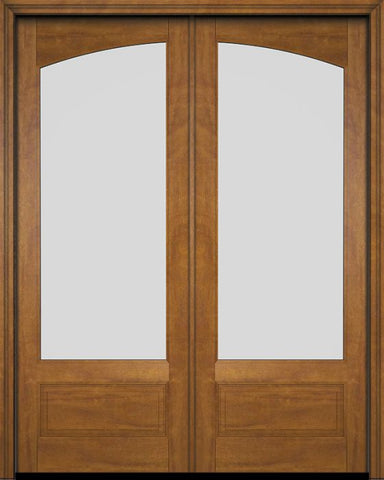 WDMA 52x96 Door (4ft4in by 8ft) Interior Swing Mahogany Double 3/4 Arch Lite Exterior or Door 1