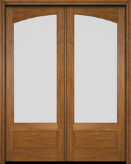 WDMA 52x96 Door (4ft4in by 8ft) Interior Swing Mahogany Double 3/4 Arch Lite Exterior or Door 1