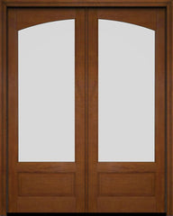 WDMA 52x96 Door (4ft4in by 8ft) Interior Swing Mahogany Double 3/4 Arch Lite Exterior or Door 4
