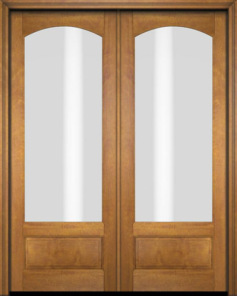 WDMA 52x96 Door (4ft4in by 8ft) Exterior Barn Mahogany 3/4 Arch Lite or Interior Double Door 1