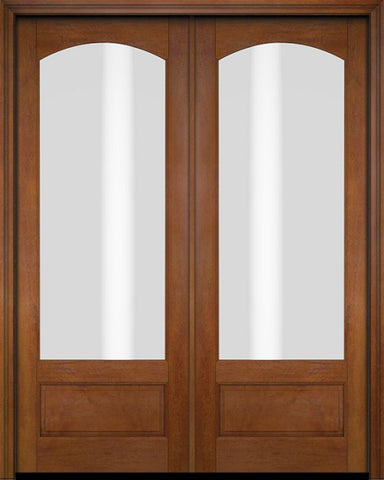 WDMA 52x96 Door (4ft4in by 8ft) Exterior Barn Mahogany 3/4 Arch Lite or Interior Double Door 4