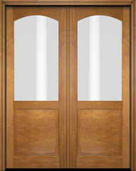 WDMA 52x96 Door (4ft4in by 8ft) Patio Swing Mahogany 1/2 Arch Lite Exterior or Interior Double Door 1