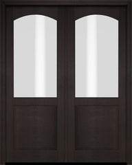 WDMA 52x96 Door (4ft4in by 8ft) Patio Swing Mahogany 1/2 Arch Lite Exterior or Interior Double Door 2