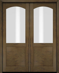 WDMA 52x96 Door (4ft4in by 8ft) Patio Swing Mahogany 1/2 Arch Lite Exterior or Interior Double Door 3