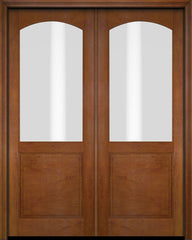 WDMA 52x96 Door (4ft4in by 8ft) Patio Swing Mahogany 1/2 Arch Lite Exterior or Interior Double Door 4
