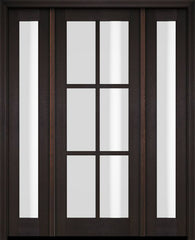 WDMA 52x96 Door (4ft4in by 8ft) Exterior Swing Mahogany 6 Lite TDL Single Entry Door Full Sidelights 2