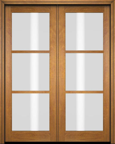 WDMA 52x96 Door (4ft4in by 8ft) French Barn Mahogany 3 Lite TDL Exterior or Interior Double Door 1