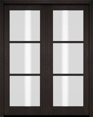 WDMA 52x96 Door (4ft4in by 8ft) French Barn Mahogany 3 Lite TDL Exterior or Interior Double Door 2