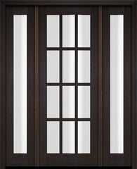 WDMA 52x96 Door (4ft4in by 8ft) Exterior Swing Mahogany 12 Lite TDL Single Entry Door Full Sidelights 2