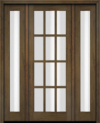 WDMA 52x96 Door (4ft4in by 8ft) Exterior Swing Mahogany 12 Lite TDL Single Entry Door Full Sidelights 3
