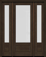 WDMA 52x96 Door (4ft4in by 8ft) Exterior Swing Mahogany 3/4 Lite Single Entry Door Sidelights 1