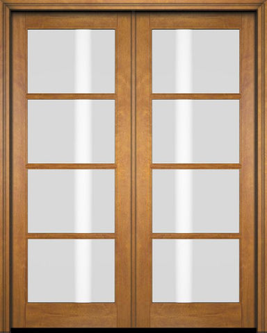 WDMA 52x96 Door (4ft4in by 8ft) Patio Swing Mahogany 4 Lite TDL Exterior or Interior Double Door 1