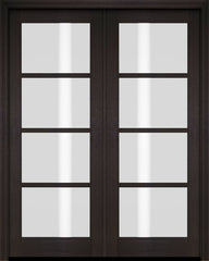 WDMA 52x96 Door (4ft4in by 8ft) Patio Swing Mahogany 4 Lite TDL Exterior or Interior Double Door 2