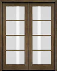 WDMA 52x96 Door (4ft4in by 8ft) Patio Swing Mahogany 4 Lite TDL Exterior or Interior Double Door 3