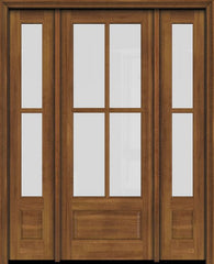 WDMA 52x96 Door (4ft4in by 8ft) Exterior Swing Mahogany 3/4 4 Lite TDL Single Entry Door Sidelights 2