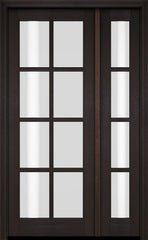 WDMA 52x96 Door (4ft4in by 8ft) Exterior Swing Mahogany 8 Lite TDL Single Entry Door Sidelight 2