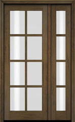 WDMA 52x96 Door (4ft4in by 8ft) Exterior Swing Mahogany 8 Lite TDL Single Entry Door Sidelight 3