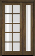 WDMA 52x96 Door (4ft4in by 8ft) Exterior Swing Mahogany 10 Lite TDL Single Entry Door Full Sidelight 3