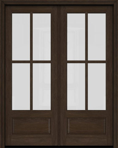 WDMA 52x96 Door (4ft4in by 8ft) Exterior Barn Mahogany 3/4 4 Lite TDL or Interior Double Door 1
