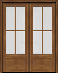 WDMA 52x96 Door (4ft4in by 8ft) Exterior Barn Mahogany 3/4 4 Lite TDL or Interior Double Door 2