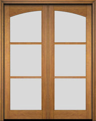 WDMA 52x96 Door (4ft4in by 8ft) Exterior Barn Mahogany Double Arch 3 Lite or Interior Door 1