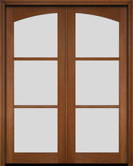 WDMA 52x96 Door (4ft4in by 8ft) Exterior Barn Mahogany Double Arch 3 Lite or Interior Door 4