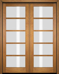 WDMA 52x96 Door (4ft4in by 8ft) Interior Swing Mahogany 5 Lite TDL Exterior or Double Door 1