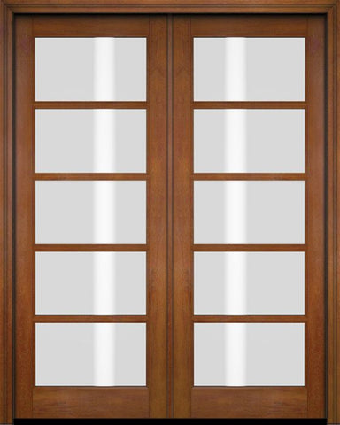 WDMA 52x96 Door (4ft4in by 8ft) Interior Swing Mahogany 5 Lite TDL Exterior or Double Door 4