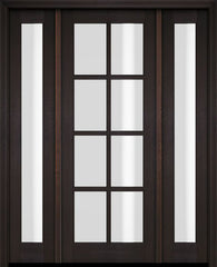 WDMA 52x96 Door (4ft4in by 8ft) Exterior Swing Mahogany 8 Lite TDL Single Entry Door Full Sidelights 2
