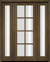 WDMA 52x96 Door (4ft4in by 8ft) Exterior Swing Mahogany 8 Lite TDL Single Entry Door Full Sidelights 3