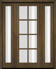 WDMA 52x96 Door (4ft4in by 8ft) Exterior Swing Mahogany 8 Lite TDL Single Entry Door Full Sidelights 3