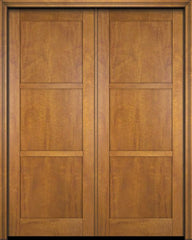 WDMA 52x96 Door (4ft4in by 8ft) Exterior Swing Mahogany 3 Panel Windermere Shaker or Interior Double Door 1