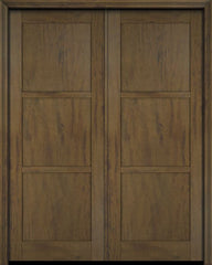WDMA 52x96 Door (4ft4in by 8ft) Exterior Swing Mahogany 3 Panel Windermere Shaker or Interior Double Door 3