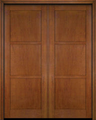 WDMA 52x96 Door (4ft4in by 8ft) Exterior Swing Mahogany 3 Panel Windermere Shaker or Interior Double Door 4