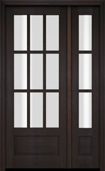 WDMA 52x96 Door (4ft4in by 8ft) Exterior Swing Mahogany 3/4 9 Lite TDL Single Entry Door Sidelight 2