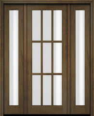 WDMA 52x96 Door (4ft4in by 8ft) Exterior Swing Mahogany 9 Lite TDL Single Entry Door Full Sidelights 3