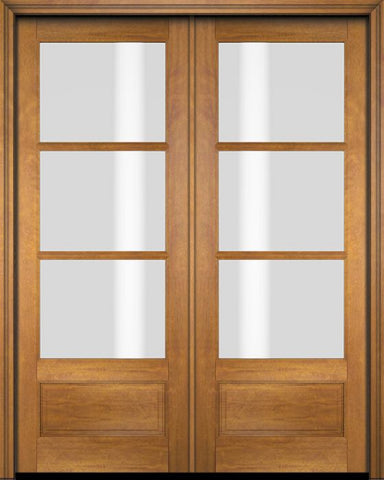 WDMA 52x96 Door (4ft4in by 8ft) Exterior Barn Mahogany 3/4 3 Lite TDL or Interior Double Door 1