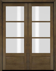 WDMA 52x96 Door (4ft4in by 8ft) Exterior Barn Mahogany 3/4 3 Lite TDL or Interior Double Door 3
