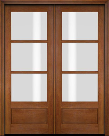 WDMA 52x96 Door (4ft4in by 8ft) Exterior Barn Mahogany 3/4 3 Lite TDL or Interior Double Door 4