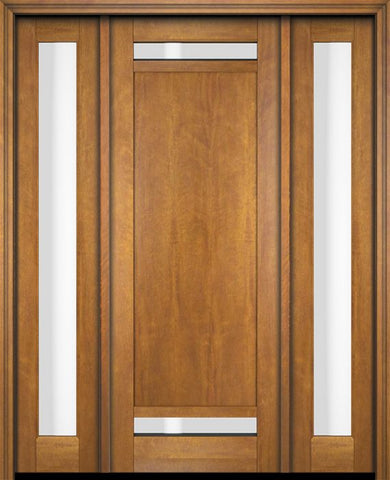 WDMA 52x96 Door (4ft4in by 8ft) Exterior Swing Mahogany 112 Windermere Shaker Single Entry Door Sidelights 1