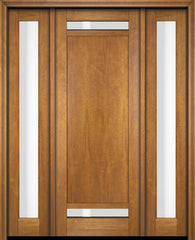 WDMA 52x96 Door (4ft4in by 8ft) Exterior Swing Mahogany 112 Windermere Shaker Single Entry Door Sidelights 1